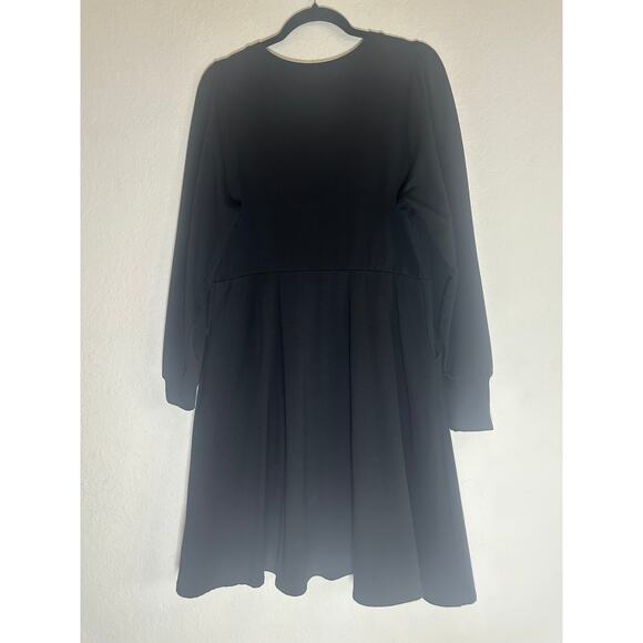 Torrid Women's Black Long Sleeve Fit & Flare Dress Soft Stretchy Casual Chic - Picture 3 of 13